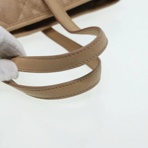 Christian Dior Lady Dior Canage Hand Bag Coated Canvas Cream Vanilla Auth yb647 - Picture 7 of 15